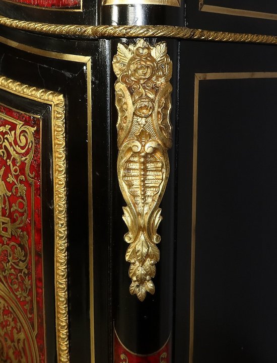 Piccolo Stipo in Intarsio Boulle, Epoca Napoleone III - Metà XIX Secolo
