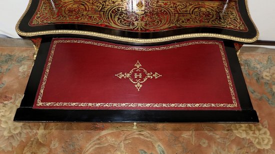Piccolo Stipo in Intarsio Boulle, Epoca Napoleone III - Metà XIX Secolo