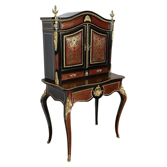 Small Cabinet in Boulle Marquetry, Napoleon III Period - Mid-19th Century