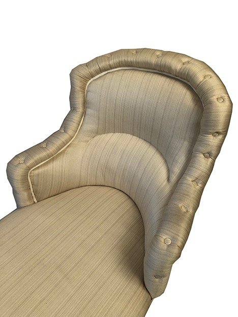 Dormeuse Napoleone III, tappezzeria rifatta