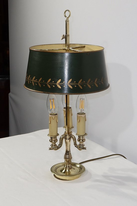 Bouillotte-Lampe aus vergoldeter Bronze, Empire-Geschmack – 1900