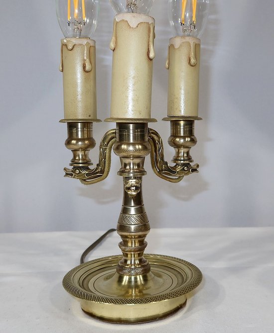 Bouillotte-Lampe aus vergoldeter Bronze, Empire-Geschmack – 1900