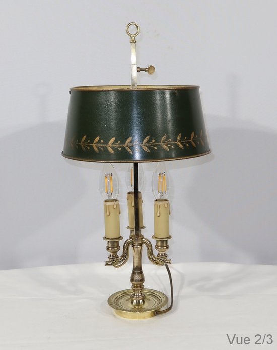 Bouillotte-Lampe aus vergoldeter Bronze, Empire-Geschmack – 1900