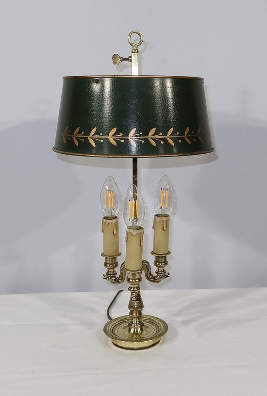 Bouillotte-Lampe aus vergoldeter Bronze, Empire-Geschmack – 1900