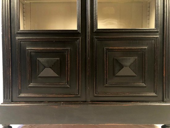 Showcase two doors in blackened wood, Napoleon III