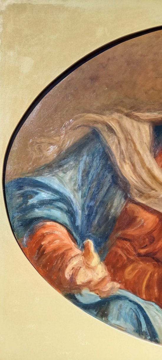 Großes dekoratives Gemälde Jungfrau und Kind / Giuseppe Mazzei XIXth