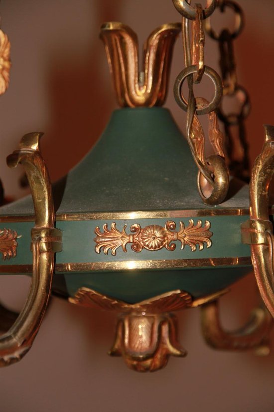 Lampadario in bronzo stile impero