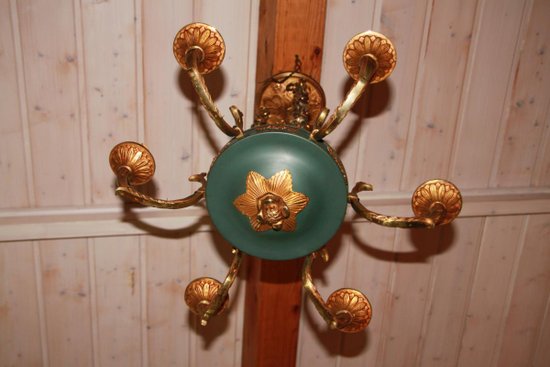 Lampadario in bronzo stile impero
