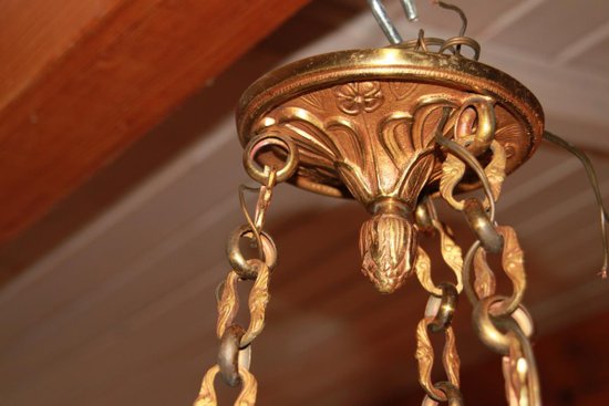Lampadario in bronzo stile impero