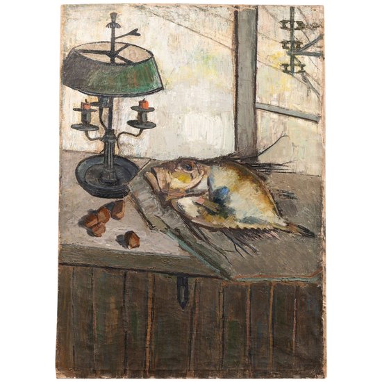 Nature-morte Au Poisson, Ginette Rapp (1928 - 1998)