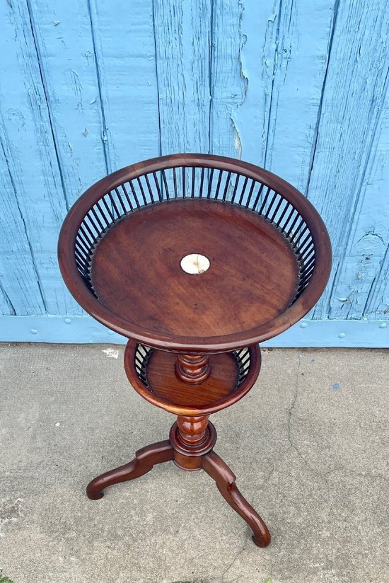 Table à Tricoter Victorienne En Acajou, XIXe Siècle