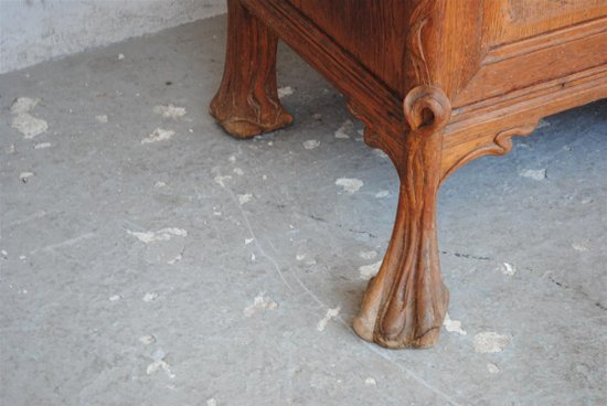 Large Two Art Nouveau Oak Body Decor Herons