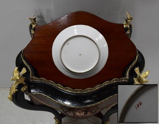 Planter in Thuja burl veneer and blackened wood, Napoleon III period - 19th century