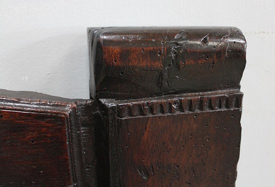 Large Oak Bench with high backrest - 17th century