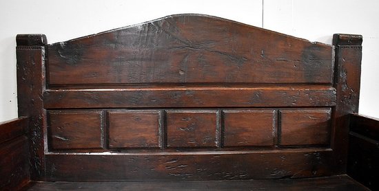 Large Oak Bench with high backrest - 17th century
