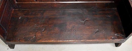 Large Oak Bench with high backrest - 17th century