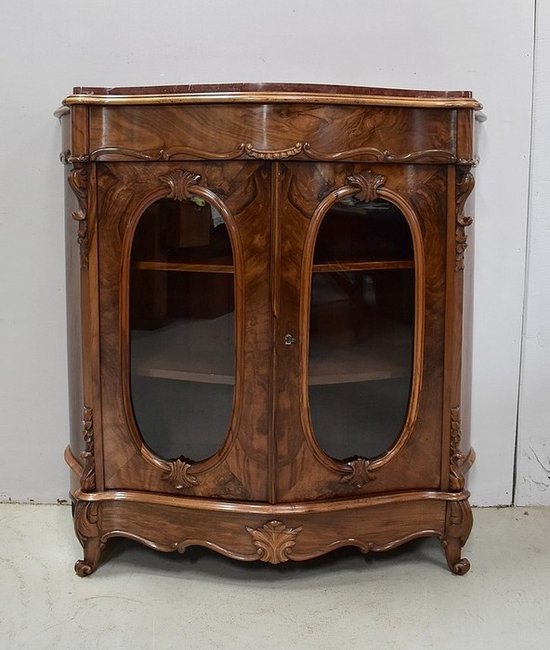 Small display case in Blond Walnut, Napoleon III period - 19th century