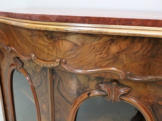 Small display case in Blond Walnut, Napoleon III period - 19th century