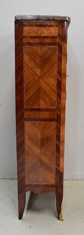 Piccolo mobile da signora, in palissandro e bois de rose, stile transitorio Luigi XV / Luigi XVI - seconda parte del XIX secolo