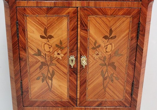 Piccolo mobile da signora, in palissandro e bois de rose, stile transitorio Luigi XV / Luigi XVI - seconda parte del XIX secolo