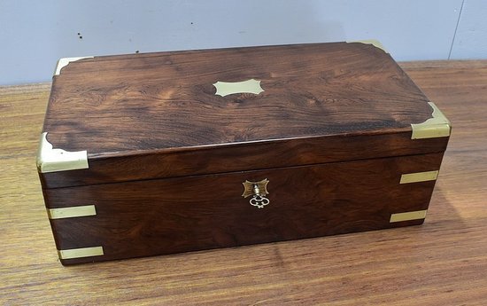 Large Rosewood Travel Writing Case - Late 19th century