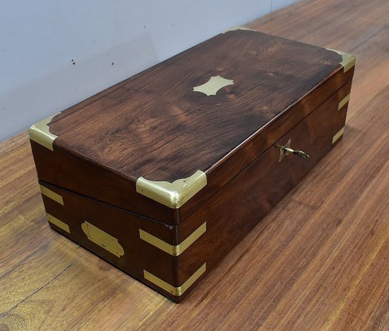 Large Rosewood Travel Writing Case - Late 19th century
