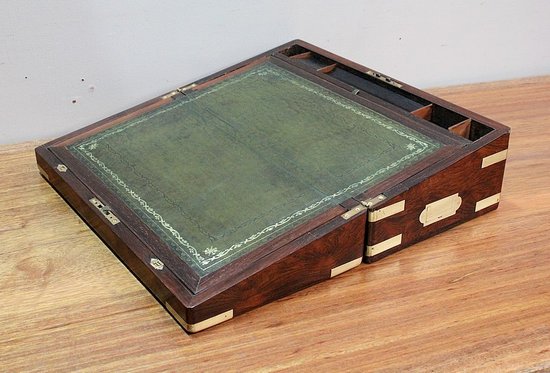 Large Rosewood Travel Writing Case - Late 19th century