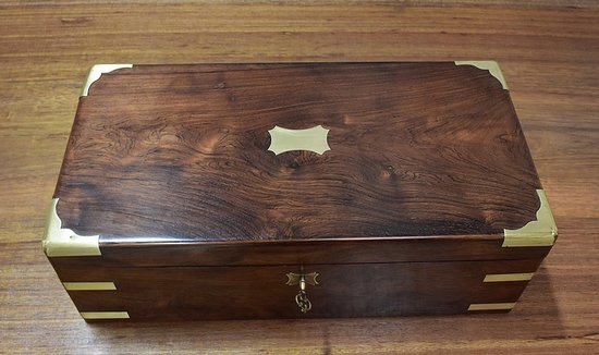 Large Rosewood Travel Writing Case - Late 19th century