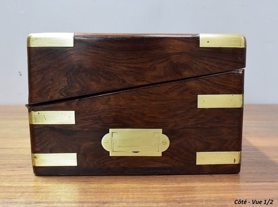 Large Rosewood Travel Writing Case - Late 19th century