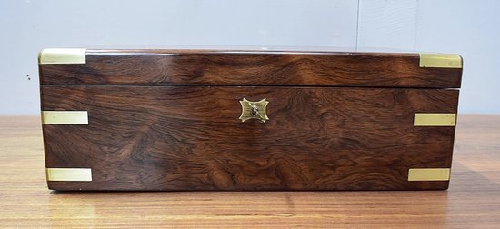 Large Rosewood Travel Writing Case - Late 19th century
