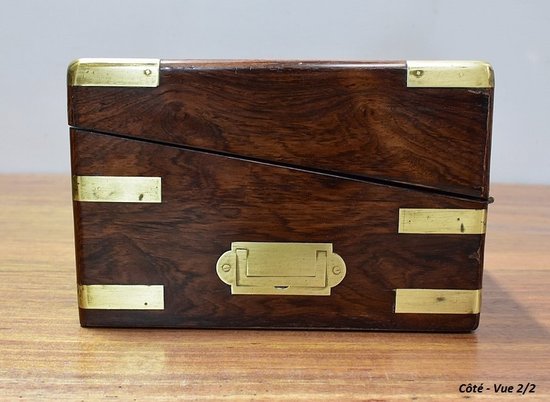Large Rosewood Travel Writing Case - Late 19th century
