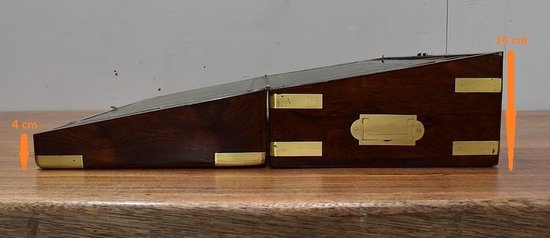 Large Rosewood Travel Writing Case - Late 19th century