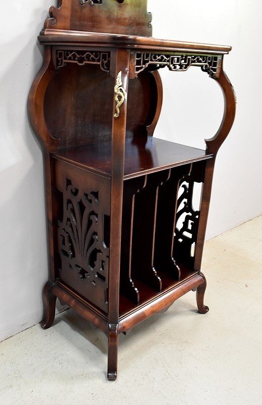 Meuble à Musique en Hêtre teinté, esprit Asiatique, attribué à G. Viardot – 1900