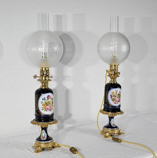 Pair of Neuburger-Lemonon lamps - End of XIXth century