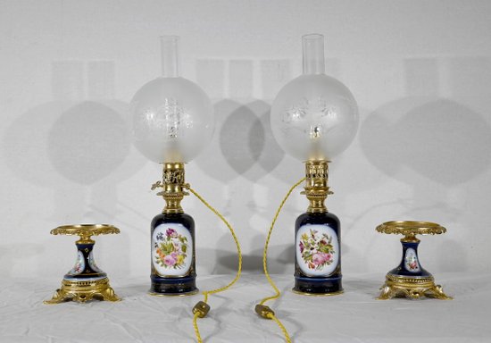 Pair of Neuburger-Lemonon lamps - End of XIXth century