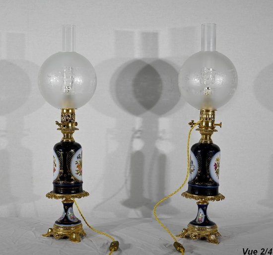 Pair of Neuburger-Lemonon lamps - End of XIXth century