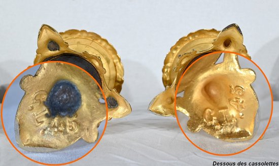 Pair of Neuburger-Lemonon lamps - End of XIXth century