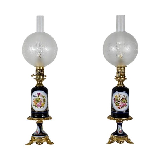 Pair of Neuburger-Lemonon lamps - End of XIXth century