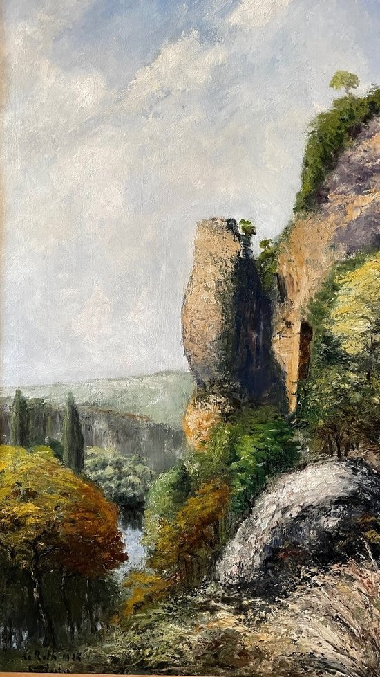 Diptyque de paysages de Dordogne et du Périgord, daté 1928