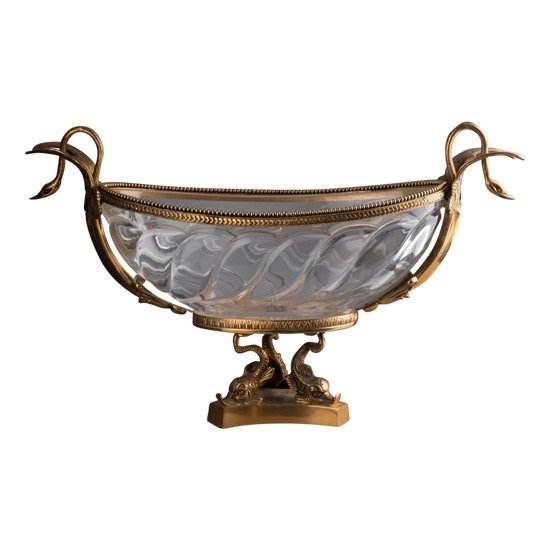 Coupe En Cristal Taillé Et Bronze Doré, XIXe Siècle