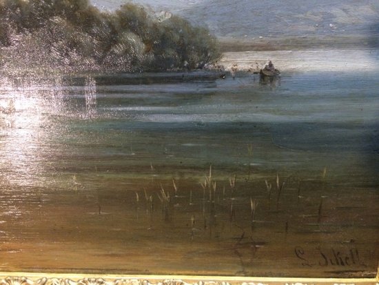 Gemälde auf Holz, l'ile aux femmes, signiert Sckell