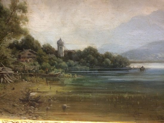 Gemälde auf Holz, l'ile aux femmes, signiert Sckell