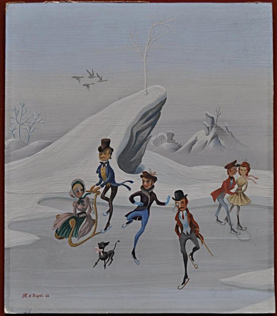 Gouache Sur Carton Signée Datée
