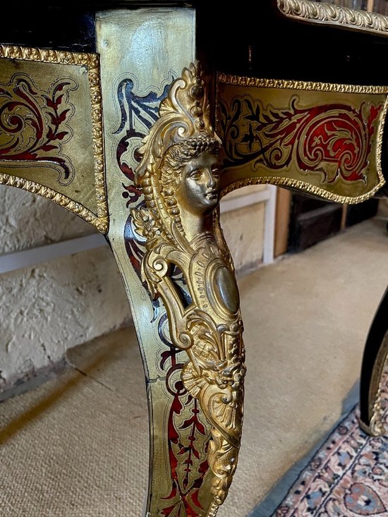 Table En Marqueterie Boulle De Contre-partie. Napoléon III, XIXe Siècle