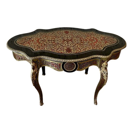 Table En Marqueterie Boulle De Contre-partie. Napoléon III, XIXe Siècle