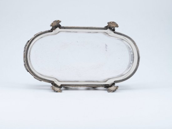 Centrotavola In Bronzo Argentato E Cristallo, XIX Secolo
