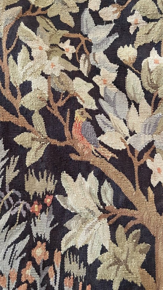 Pair Of Aubusson Greenery Style Tapestries, 20th Century