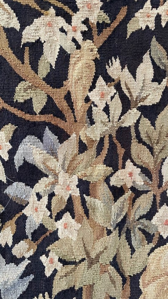 Pair Of Aubusson Greenery Style Tapestries, 20th Century