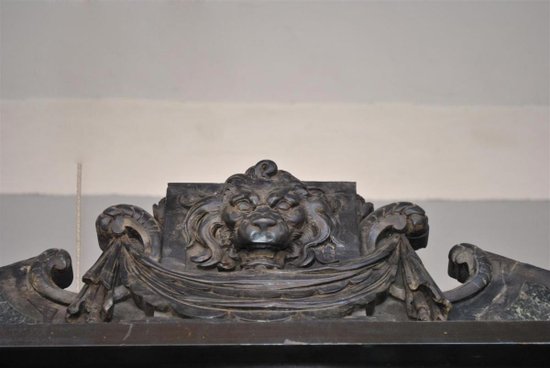 Important Cabinet Bois Noirci Style Renaissance Colonnes XIXème