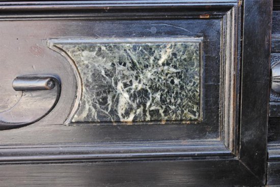 Important Cabinet Bois Noirci Style Renaissance Colonnes XIXème